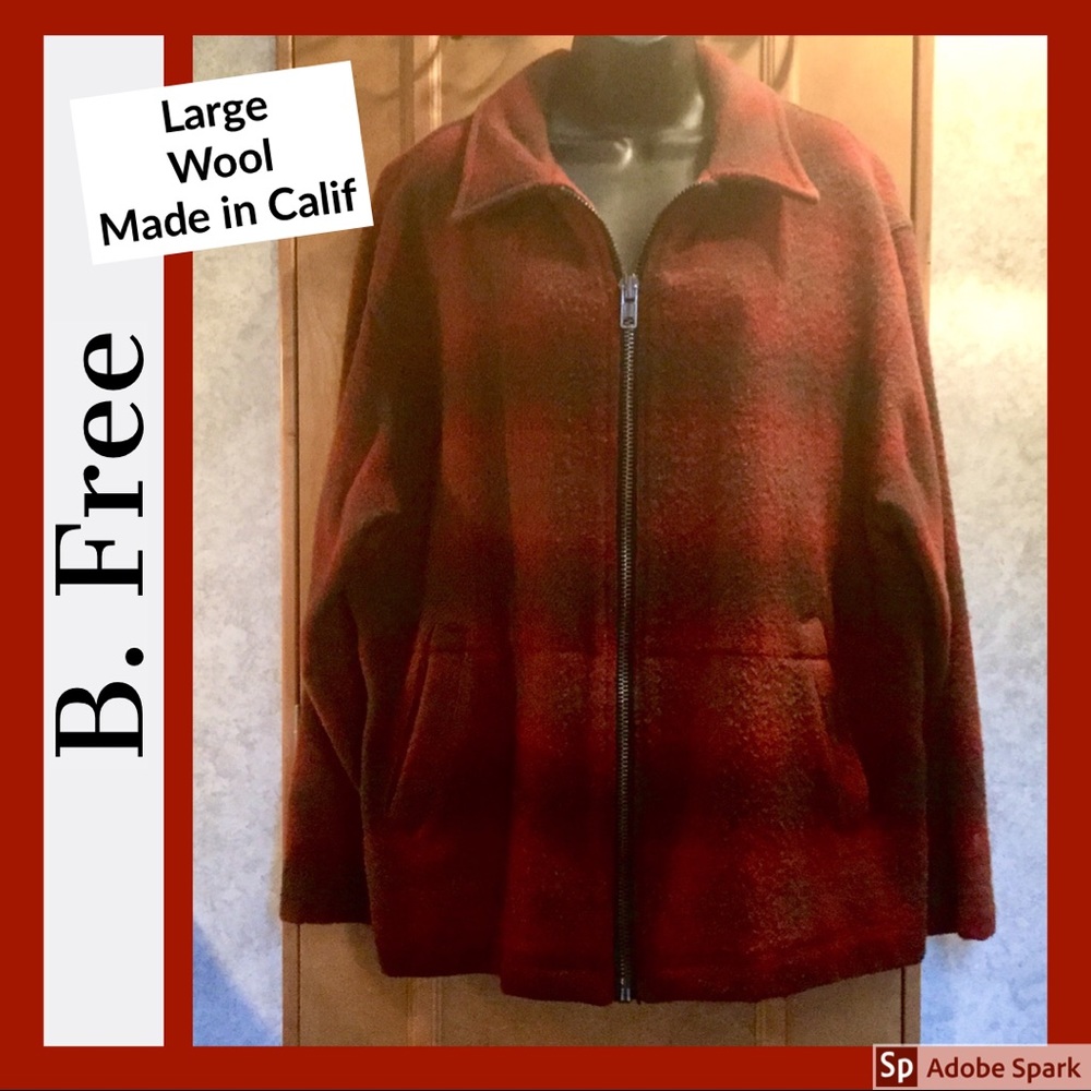 🇺🇸 USA 🇺🇸 Wool Zip Jacket Unisex Large B Free